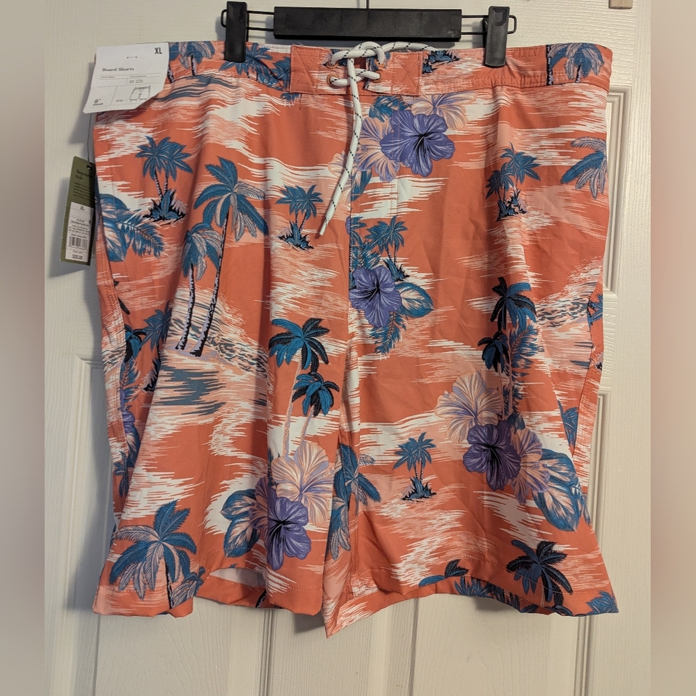 Goodfellow & Co Orange Floral Swim Board Shorts NWT